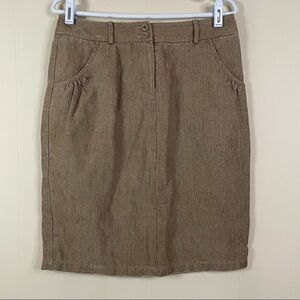 Vintage Alain Monoukian Linen Knee Length Skirt